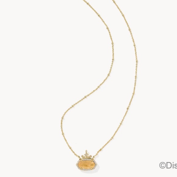Disney | Kendra Scott Elisa Princess Short Gold Pendant in Orange Citrine - Picture 3 of 4